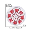 Colgante de pomelo plateado con esmalte rojo, 8,5 mm para medallones flotantes - Rodaja de Pomelo