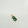 18K gold-plated rectangular pendant with iridescent natural abalone shell inlay - Rectangle - Gold (Abalone Shell)