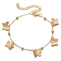 Polished golden multi-layer bracelet featuring delicate butterfly charms and beads - 1 Pc Gold Butterfly Bracelet