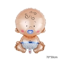 Baby boy foil balloon for birthday party decor with The Boy text 70x50cm - Pacifier Baby Boy Large