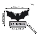 Décoration chauve-souris noire en bois avec texte Halloween sur socle, 12cm - Chauve-souris (HALLOWEEN) / Noir