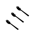 Three pieces of black plastic spoons for cow farm themed birthday party tableware - Spoons 10pcs