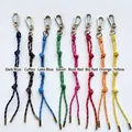 Verstelbare gevlochten touwhanger in 8 kleuren met lichtgouden metalen clips - Multicolor / Lichtgouden Gesp