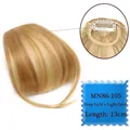 Detail of 13cm dark and light blonde clip-in air fringe wig with breathable inner net - Dark Gold + Light Gold-105