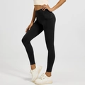 Zwarte yoga legging met hoge taille en zijzakken van gaas voor sport en hardlopen - S / Sterrenzwart