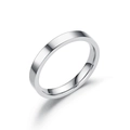 Anillo plano minimalista de 3mm en acero inoxidable con acabado pulido espejo - US 3 / Plateado