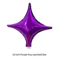 Ballon en aluminium étoile à quatre branches violet de 10 pouces pour décoration - 10" / Violet