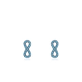 Elegantes pendientes de plata de ley 925 con símbolo de infinito y pavé turquesa - Plata 925 / Plata Tailandesa