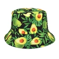 Dettaglio ravvicinato della stampa di avocado e dei motivi di foglie tropicali sul tessuto - M (56-58cm) / Avocado Nero