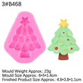 Roze siliconen kerstboomvorm voor chocolade en bakken, afmetingen 6x5x1.4cm groot - Stijl 3 (B468) / Roze