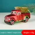 Dettaglio camion rosso vintage natalizio con alberello, dimensioni 11x5x4,5 cm - Camion rosso