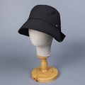 Elegant black wide-brim sun hat for women with bow detail and breathable fabric - M(56-58cm) / Black