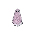 Ghost enamel pin with pink floral sheet and 'I'm the problem, it's me' lyric text - Ghost-Pink Floral Style (QHXZ245)
