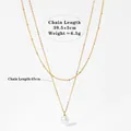 Collar de doble capa chapado en oro de 18K con cuentas doradas y colgante de perla blanca - Collar de Perlas de Doble Capa (D1226) / Dorado