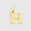 Ciondolo classico lettera H in acciaio al titanio placcato oro 18k con finitura lucida - Lettera H (ZP30271) / Argento