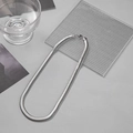 Poliertes silbernes Edelstahl-Schlangenkette-Halsband mit modernem minimalistischem Design - Flache Schlangenkette [Breite 8mm Länge 60cm]