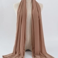 Minimalist earth tone chiffon hijab scarf in dark apricot with elegant drape - 22