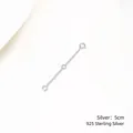 Macro detail of a 5cm 925 sterling silver adjustable extender chain with spring clasp - 5cm / Silver