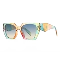 Rainbow transparent square sunglasses with blue-yellow gradient lenses and UV400 - Rainbow Blue Tea