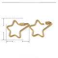 Detailed view of a gold star-shaped stainless steel connector with 29mm size dimensions - Large Star Shape (YE819) / Gold