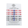 Pack de 6 pulseras de mal de ojo tejidas en rojo y negro con siete nudos de la buena suerte - Mezcla Rojo Negro