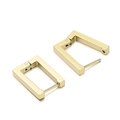 Boucles d'oreilles géométriques minimalistes dorées avec design rectangulaire poli - Or (KE99183-KFC)