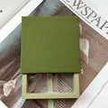 Elegante caja de regalo para joyas verde esmeralda con ventana transparente y tirador de cinta - Verde/Interior 9x9x2cm/Sin Impresión