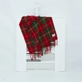 Sciarpa a quadri rossi e verdi con morbide nappe, stile regalo di Natale invernale - Rosso Capodanno