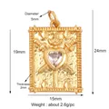 Gold plated Three of Swords Tarot charm with heart cubic zirconia and micro pave detailing - Gold Three of Swords Style (K085214K2)