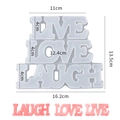 White silicone resin mold featuring vertical Live Love Laugh text for DIY crafts - 3-Word Set (Live Love Laugh)