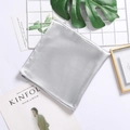 Elegant silver gray satin silk square scarf 90cm with smooth glossy finish - Light Gray