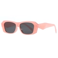 Gafas de sol poligonales retro con montura rosa melocotón y lentes oscuras geométricas - Marco Rosa Gelatina Lente Gris
