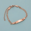 Roségoldenes Figaro-ID-Armband für Kinder mit verstellbarem Karabinerverschluss - Roségold 16+5cm