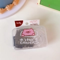 Kinder Haargummis Set in Schwarz und Transparent mit süßer Katzen Aufbewahrung - Schwarz-Weiß-Serie