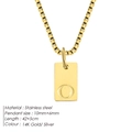 Minimalist stainless steel necklace featuring a 14K gold pendant with engraved letter O - Letter O / Gold