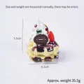 Portachiavi realistico a forma di waffle con crema fragola e ciondoli di cioccolato - Torta waffle gialla con cinturino rosa