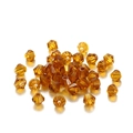 Amber crystal bicone faceted loose beads for DIY handmade jewelry crafting and hair accessories - 3mm / Medium Amber
