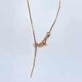 Collier chaîne box ajustable plaqué or 18k avec perle coulissante et fermoir mousqueton - boîte chaîne / Bracelet 20cm / Or rose