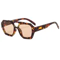 Tortoise shell double-bridge pilot sunglasses with translucent brown lenses - Floral Tortoise Frame Champagne Lens
