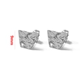 Perni per orecchini 9mm in acciaio inox argento con trama a lava per gioielli fai da te - Trapezio / Color Acciaio