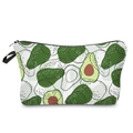 Close-up of 3D avocado print pattern on waterproof multi-functional cosmetic bag - Avocado Pattern-White