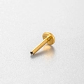 Piercing in titanio F136 dorato con filettatura interna e base piatta per orecchio - 1.2mmx6mm / Oro