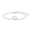 Elegant S925 sterling silver interlocking double circle bracelet with sparkling zircons - Interlocking Rings Moissanite
