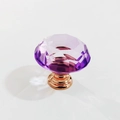 Purple crystal cabinet handle with rose gold base for elegant furniture drawers - 30MM / Rose Gold Base - Purple Diamond
