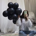Glossy black latex balloons in a cluster for party birthday and event decoration - Special Price Drop - 10-inch Medium Balloons (22 Pieces) Macaron Black - A Must-have Choice