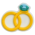 Cartoon style wedding rings shoe charm made of soft rubber for clog decoration - US 15