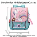 Pink and teal unicorn backpack for children with cute embroidery and rainbow charms - Small (Suitable for Kindergarten) / Green Pink