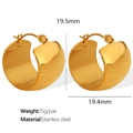 Orecchini a cerchio classici a forma di C in acciaio inossidabile dorato da 19,5 mm - 19.5mmx19.4mm / Orecchini a Cerchio a C Oro (EH531金色耳环)