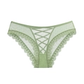 Culotte en dentelle vert clair avec maille ajourée et lanières croisées décoratives - Vert