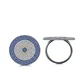 S925 Sterling Silber Evil Eye Ring mit blau-weißen Zirkonia-Steinen besetzt - US Größe 5 / Großer Runder Böser Blick-Stil (RHR2012)